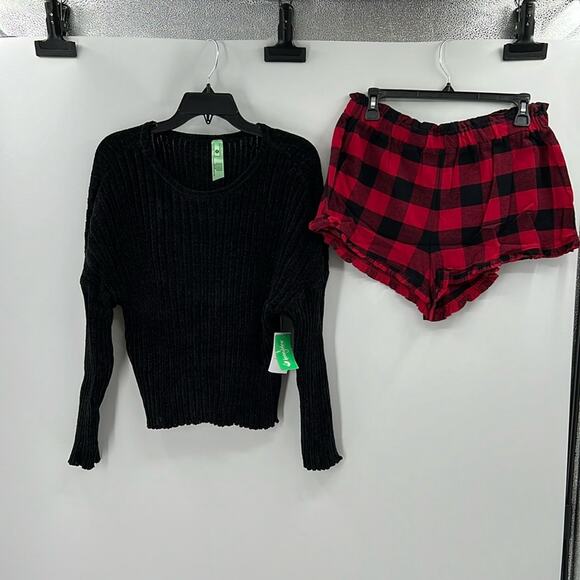 Honeydew Intimates Cabin Life Shortie Pajama Set - Black/Red - Medium - NWT - Picture 1 of 8
